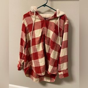 American Eagle hooded flannel